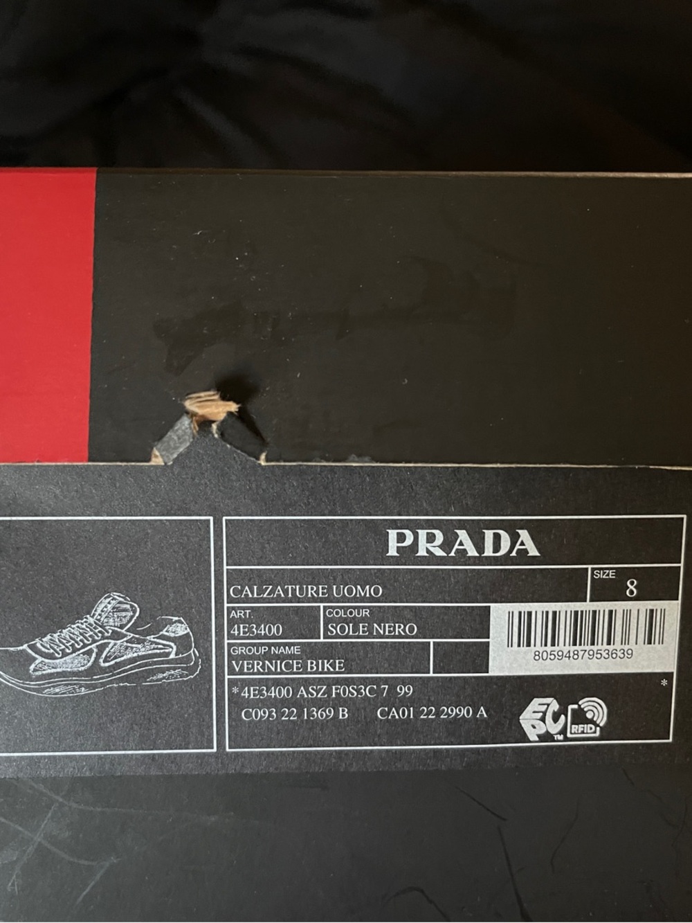 Prada Men’s Yellow and Black Lace-Up Sneakers - Picture 6 of 7